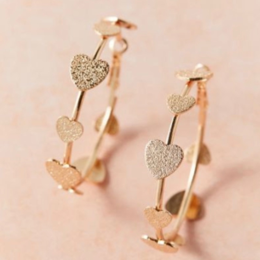 Urban Outfitters Heart Hoop Earrings